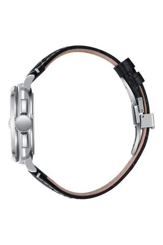 Reloj de piel - Negro y plateado