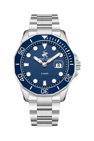 Reloj de metal - Plateado y azul