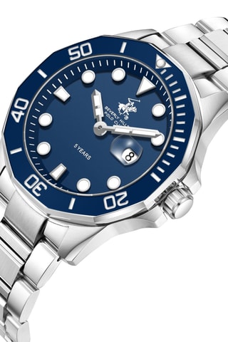 Reloj de metal - Plateado y azul