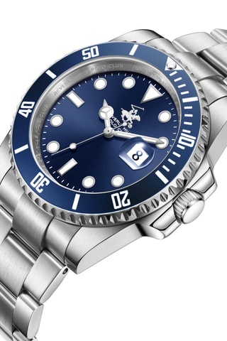 Reloj de metal - Plateado y azul