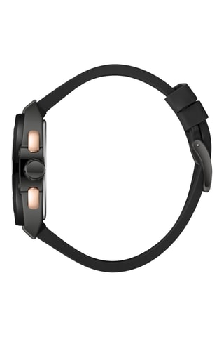 Reloj de piel y silicona - Cronógrafo - Marrón y negro