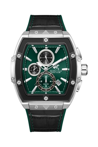 Reloj de piel y silicona - Cronógrafo - Negro y plateado