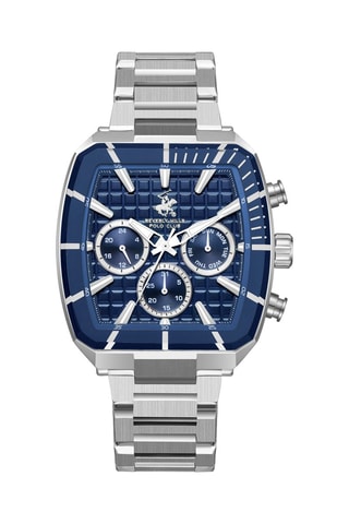 Reloj de cuarzo de acero y cerámica - Plateado y azul