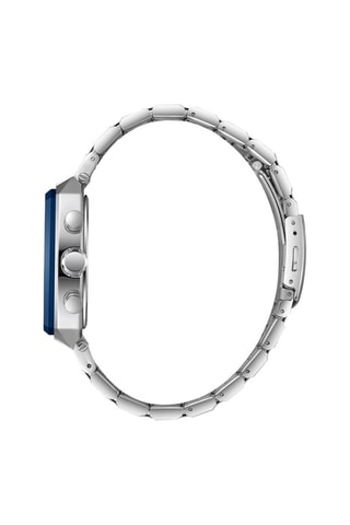 Reloj de cuarzo de acero y cerámica - Plateado y azul