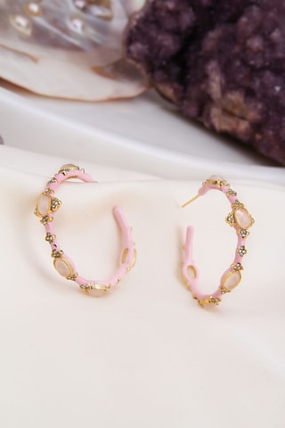 Argolas - Banhado a ouro amarelo, quartzo e zircões