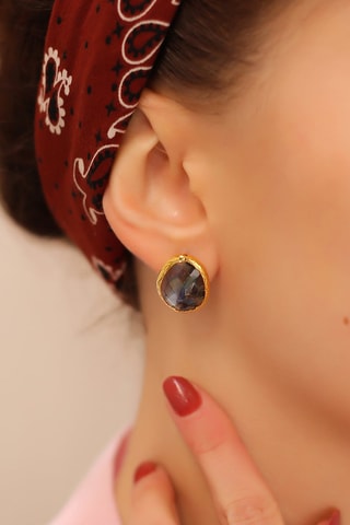 Brincos Bronze e labradoritas