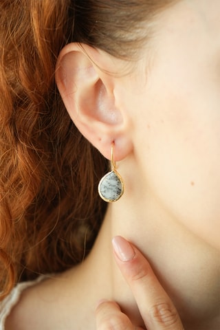 Brincos - Opala dendrita