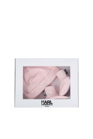 Gorro y patucos de algodón orgánico - Rosa