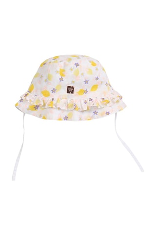 Gorro bucket - Blanco y amarillo - Carrément Beau