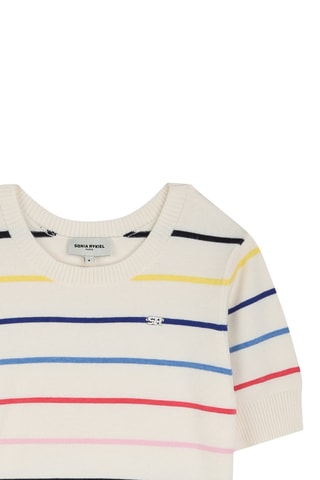 Vestido efecto doble prenda - Blanco y azul rey - Sonia Rykiel