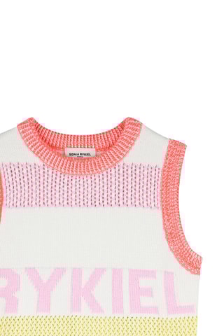 Vestido - Blanco y coral - Sonia Rykiel