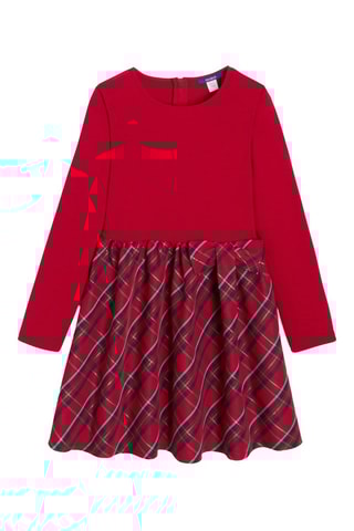 Vestido efecto doble prenda - Rojo - Okaïdi