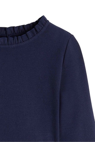 Vestido efecto doble prenda - Azul marino - Okaïdi