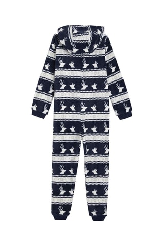 Pijama con capucha - Azul marino y blanco - Okaïdi