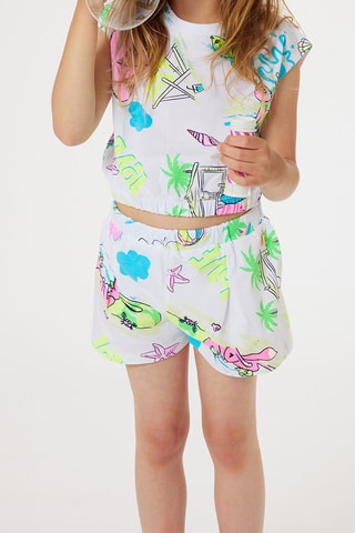 Short - Blanco y rosa