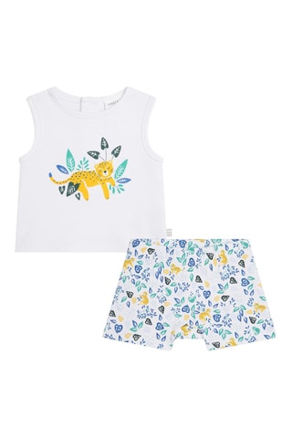 Camiseta y short de algodón orgánico - Blanco - Carrément Beau