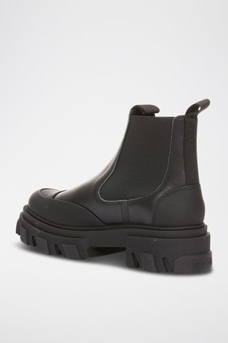 Botins Chelsea em couro de vitelo - Preto