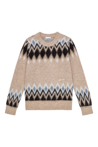 Camisola em alpaca e lã - Bege e castanho