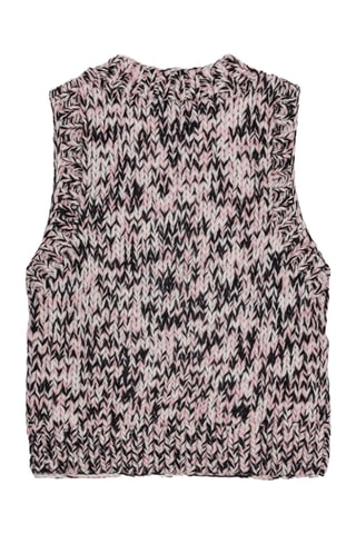 Camisola sem mangas em lã - Rosa-maquilhagem e preto