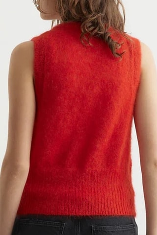 Colete em mohair e lã merino - Vermelho