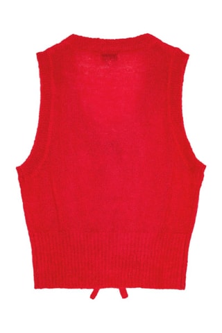 Colete em mohair e lã merino - Vermelho