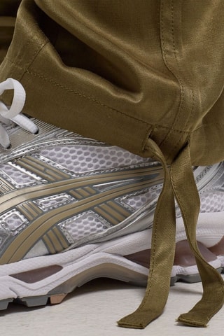 Calças de cintura alta - Verde-claro