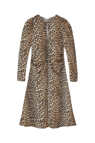 Vestido midi - Preto e castanho