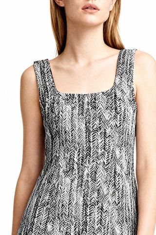 Vestido trapézio em algodão biológico - Azul