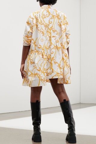 Vestido direito em algodão biológico - Cru