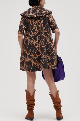 Vestido direito em algodão biológico - Preto