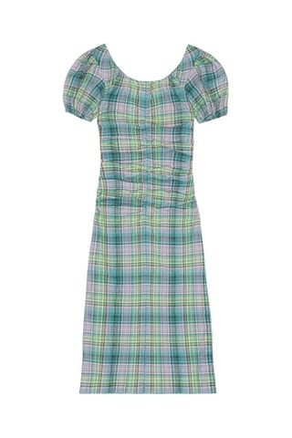 Vestido midi em algodão biológico - Verde