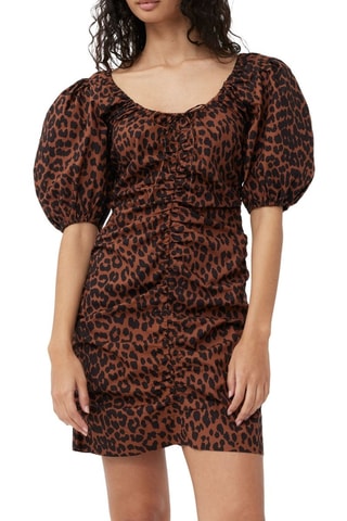 Vestido em algodão biológico - Castanho