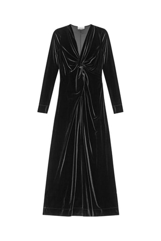 Vestido direito em veludo - Preto