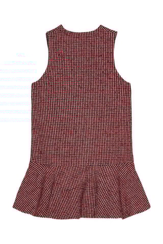 Vestido com folho em lã - Vermelho e preto