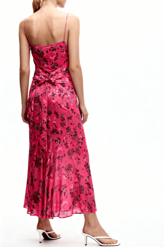 Vestido comprido - Vermelho-framboesa