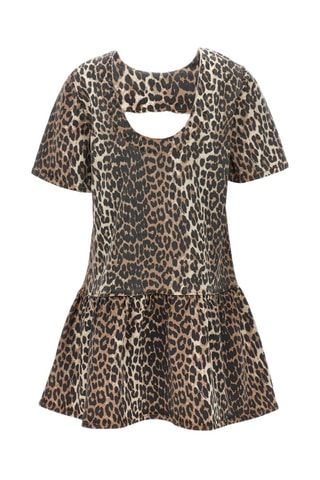 Vestido estilo patinadora em algodão biológico - Castanho e preto