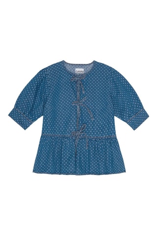 Blusa de ganga em algodão biológico - Azul