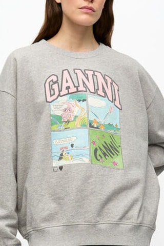 Sweat em algodão biológico - Cinzento mesclado