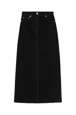 Saia comprida em veludo em algodão biológico - Preto