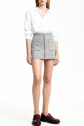 Minissaia em lã - Cinzento-claro