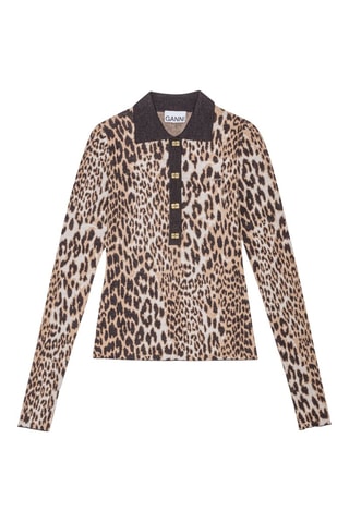 Top em lã merino - Bege e preto