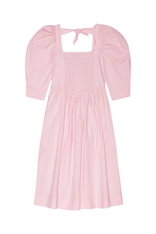 Vestido midi em algodão biológico - Rosa