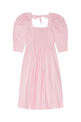 Vestido midi em algodão biológico - Rosa