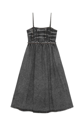 Vestido trapézio em algodão biológico sem mangas - Cinzento