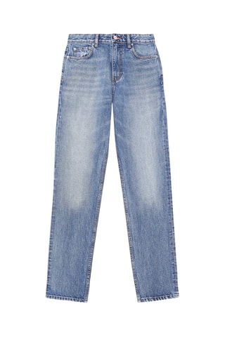 Calças de ganga direitas em algodão biológico - Azul-celeste