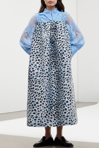 Vestido comprido - Azul e preto