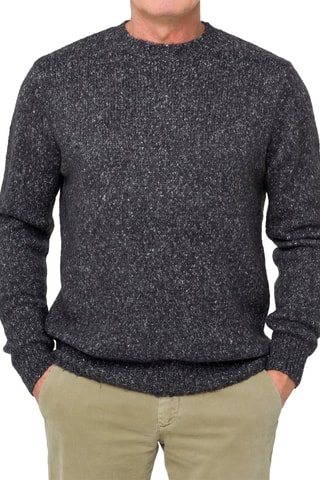 Pull regular en laine et mohair Alaska - Noir chiné