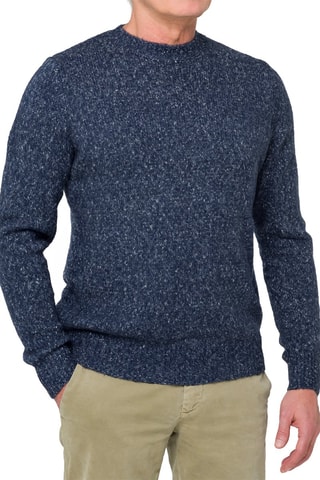 Pull regular en laine et mohair Alaska - Bleu marine chiné