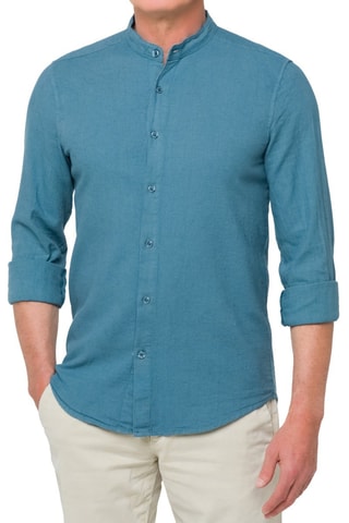 Chemise regular en lin - Bleu