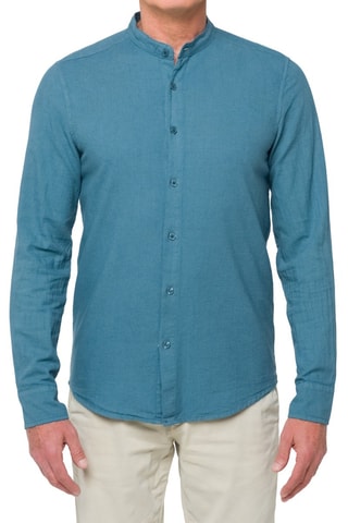 Chemise regular en lin - Bleu